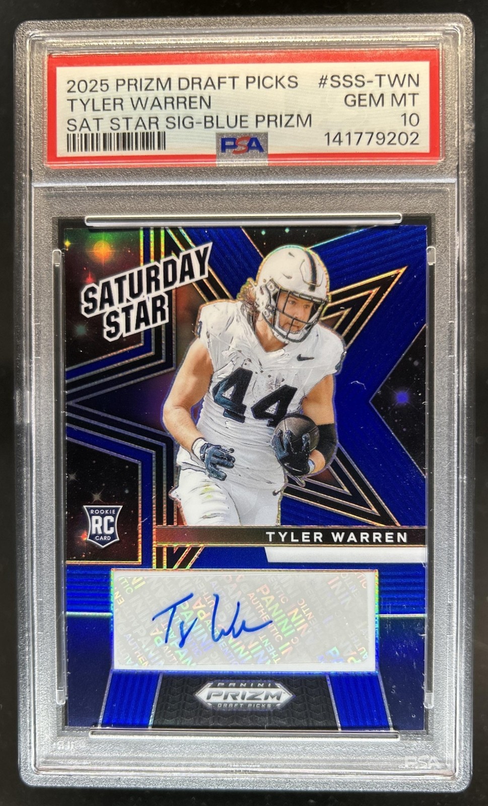 Tyler Warren Panini Prizm Draft Picks Saturday Star Signatures #SSSTWN Blue