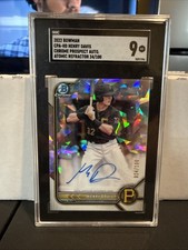 2022 Bowman - Chrome Prospect Autographs Henry Davis #CPA-HD Atomic /100 SGC 9