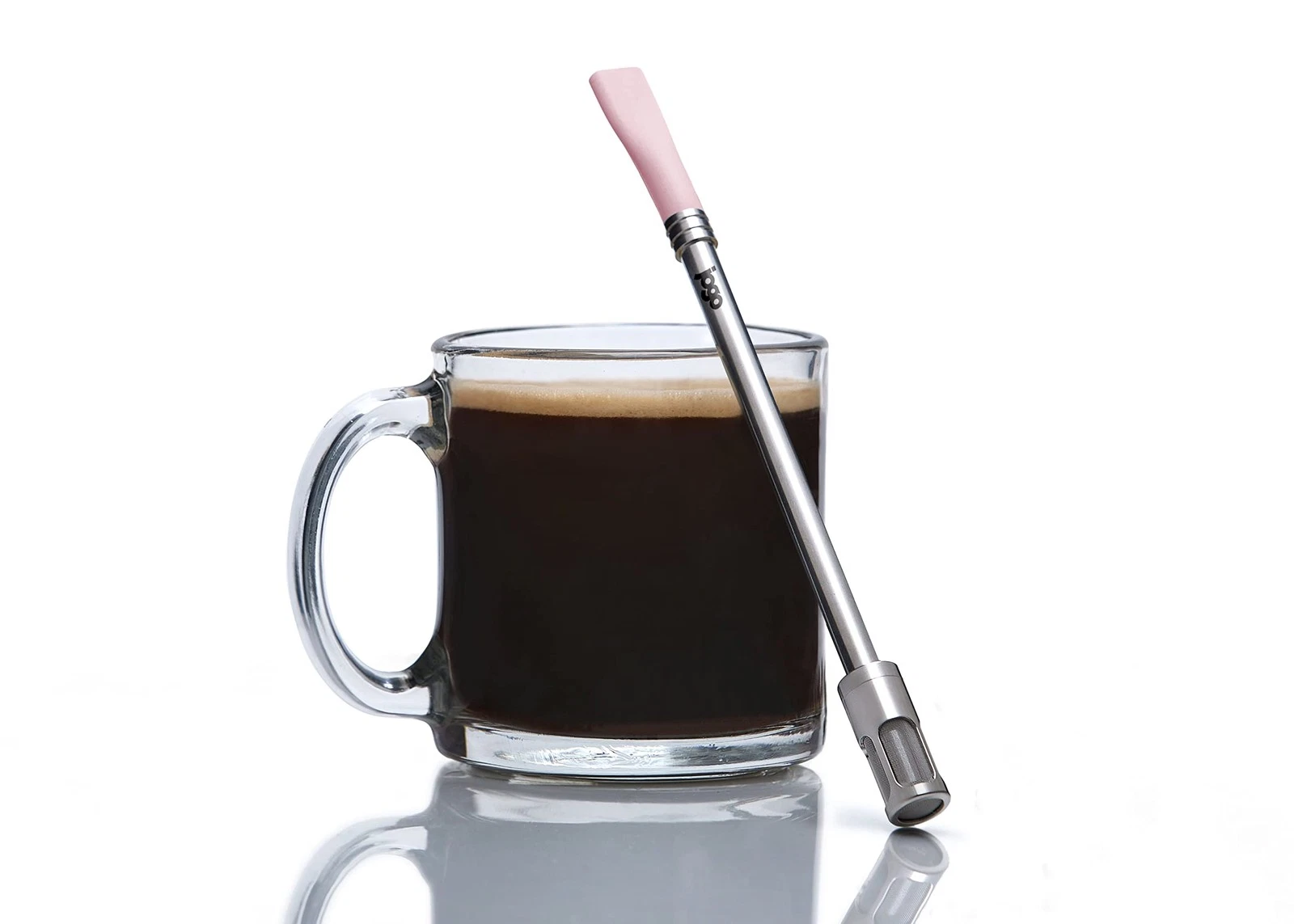 Portable Rose Quartz Coffee and Tea Brewing Straw Eco Friendly Reusable Design