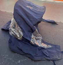 Boat Bimini Top w/ Full Camper Enclosure Canvas Set Navy Clear Vinyl Windows