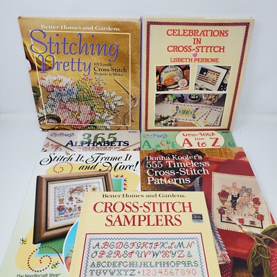 Cross-Stitch Books Lot of 7 - Needlecraft Shop, Better Homes & Gardens, Holiday