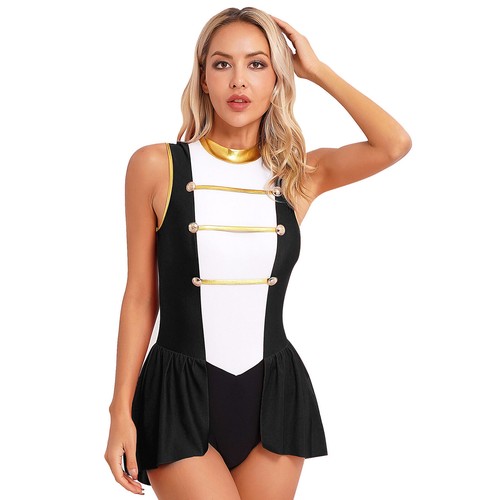 Womens Circus Ringmaster Costume Halloween Back Cut Out Bodysuit Dress Cosplay - Picture 19 of 25