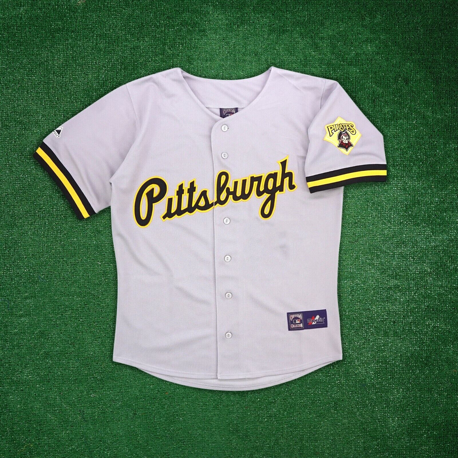 Мужская дорожная футболка Pittsburgh Pirates 1993 года выпуска из Куперстауна с нашивкой для команды