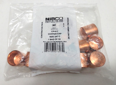 NIBCO  3/4-in. Copper Cap   New Pack of 10   Made in USA
