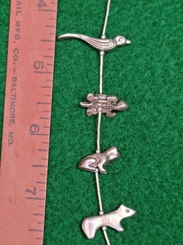 Vintage Native American Sterling Silver 925 Fetish Animal Necklace Signed  - Picture 14 of 16