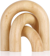 Wood Arch for Coffee Table Decor Items,Wood Statue and Sculpture Set 3,Japanese