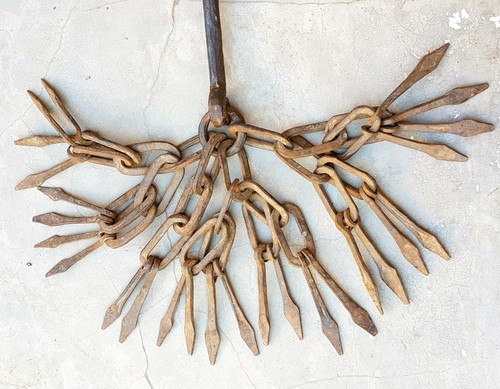 Vintage Original Rare Handmade Ottoman Islamic Mughal Warriors Iron Flail Mace - Picture 6 of 11