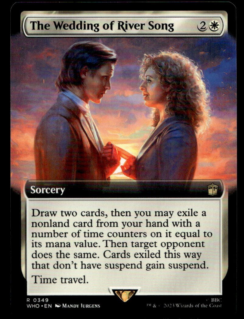 river song mtg card Magic The Gathering - Universes Beyond - Doctor Who Meet in Reverse  You draw cards from the bottom of your library rather than the top River Song Shows No Mercy!