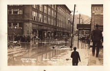 Postcard Real Photo Johnston PA Flood March 1936 Debris Penn Traffic Stop
