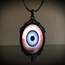 Evil Eye Gothic Pendant Jewelry Vintage Black Eye of Providence Necklace B
