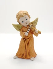 Vintage HOMCO Bisque Cherub Playing Violin Figurine 5400