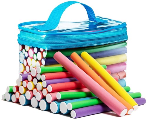 Salon Heatless Flexible Hair Rollers Curlers 42Pk 7" Soft Foam Flexi Twist Rods - Picture 3 of 7