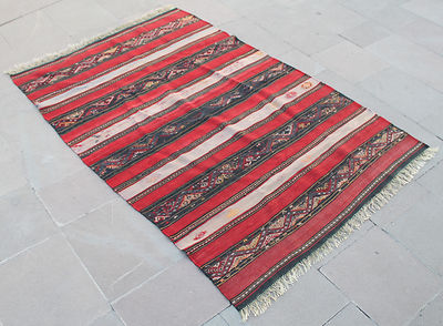 Türkischer Kelim Teppich 40 Zoll x 65 Zoll Handgewebt Konya Cicim Kelim 103 x...