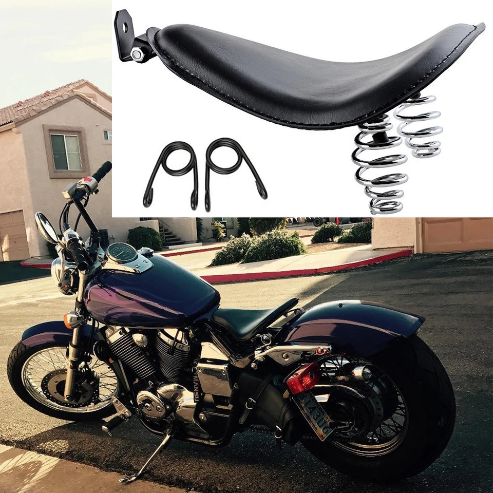 Refit Bobber 摩托车弹簧独奏座椅 定制 适用于 Harley Davidson Fatboy FLSTF — 第 2/4 张图片