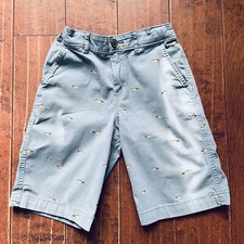 MAGELLAN Outdoors Boys Shorts Blue with Fish Size 8 Fishing Adj. Waist EUC