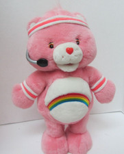 2004 Care Bears Pink Cheer Bear Aerobic Workout Dances Talks Rainbow SEE VIDEO