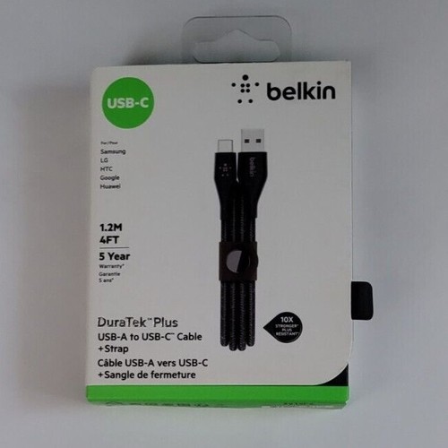 Belkin 4FT USB-A to USB-C Cable with Strap F2CU069bt04-BLK
