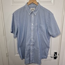 Brutus Shirt XL Blue White Striped Short Sleeve Regular Mod Pocket