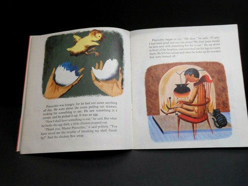 VINTAGE 1954 "PINOCCHIO" LITTLE GOLDEN BOOK & 45 RPM RECORD~READ BY LARRY HARMON - Imagen 6 de 9