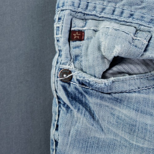 Big Star Jeans Mens 33R Blue Pioneer Bootcut Buckle Cowboy Workwear Distressed - Picture 7 of 23
