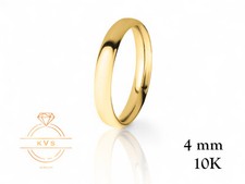 10K Yellow Gold 4mm European Euro Wedding Band Ring - Comfort Fit Polished New