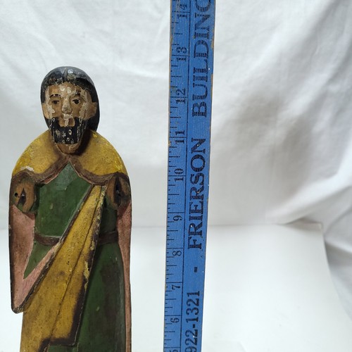 ANTIQUE CARVED WOOD POLYCHROME SANTOS ST. JOSEPH SPANISH COLONIAL PHILIPPINES - Picture 8 of 11