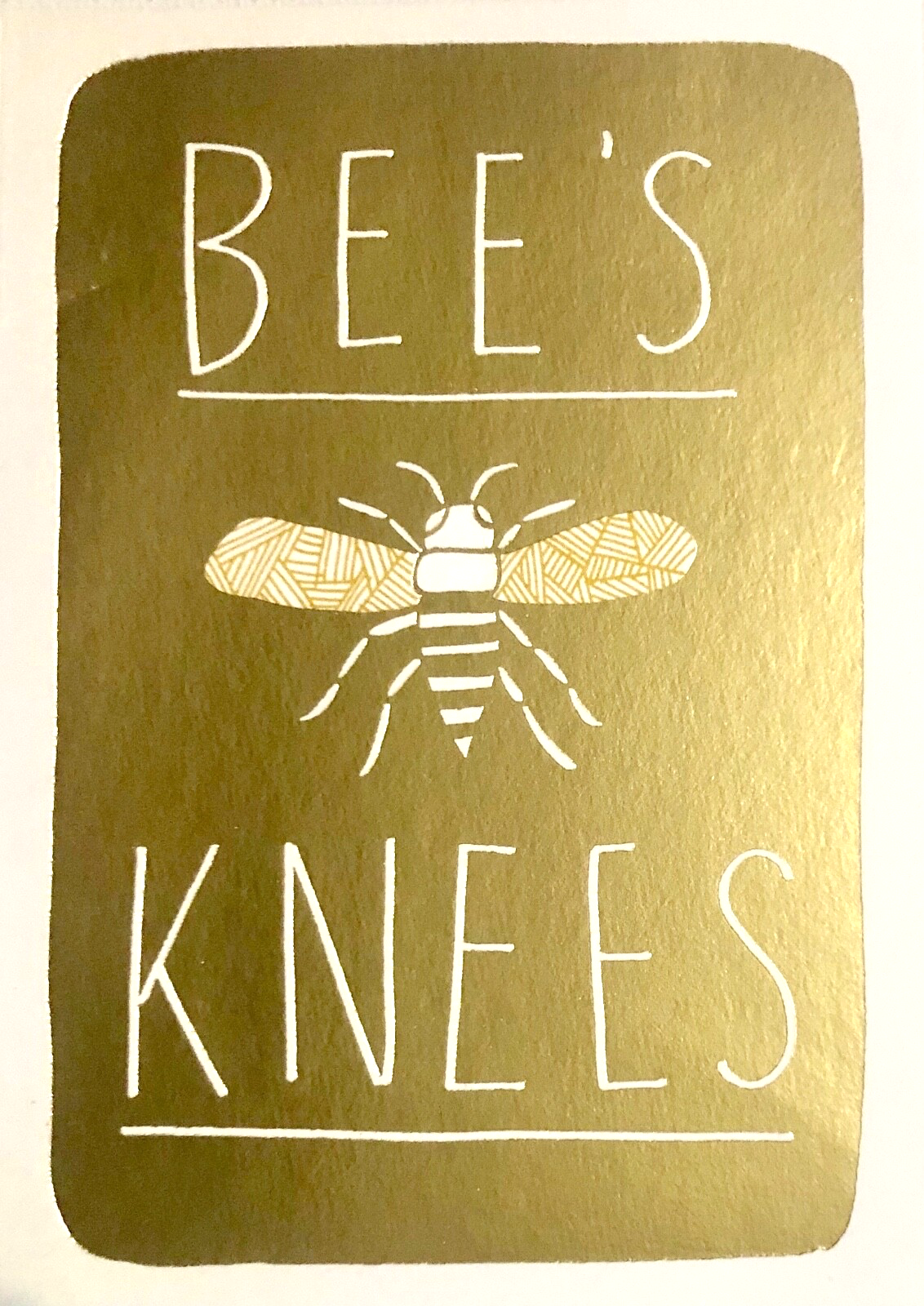 Bee's knees small blank greetings card, Hallmark, any occasion, brand new