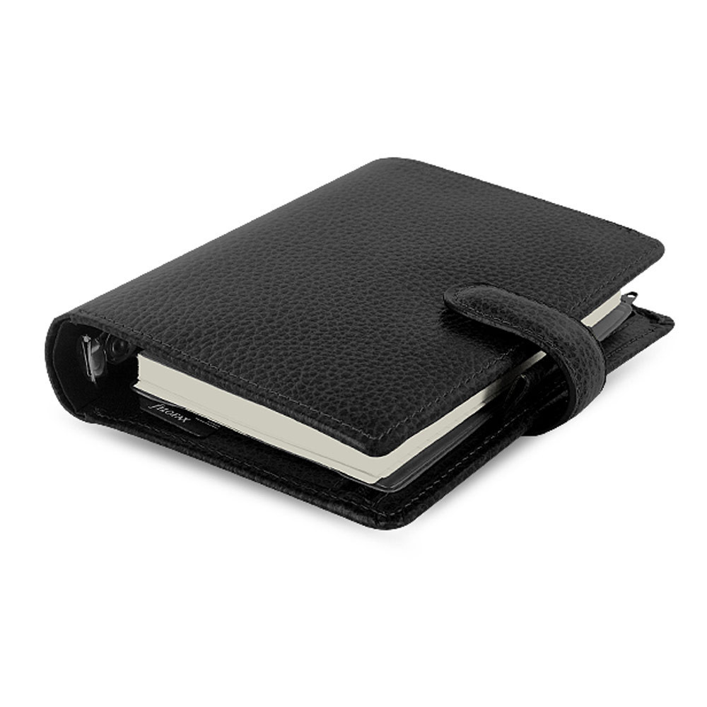 Filofax Pocket Size Finsbury Organiser Planner Diary Black Leather