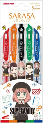 プロカ グッズ Spy x Family Sarasa Gel Pen Set 0.5mm – 5 Colors Zebra Japan