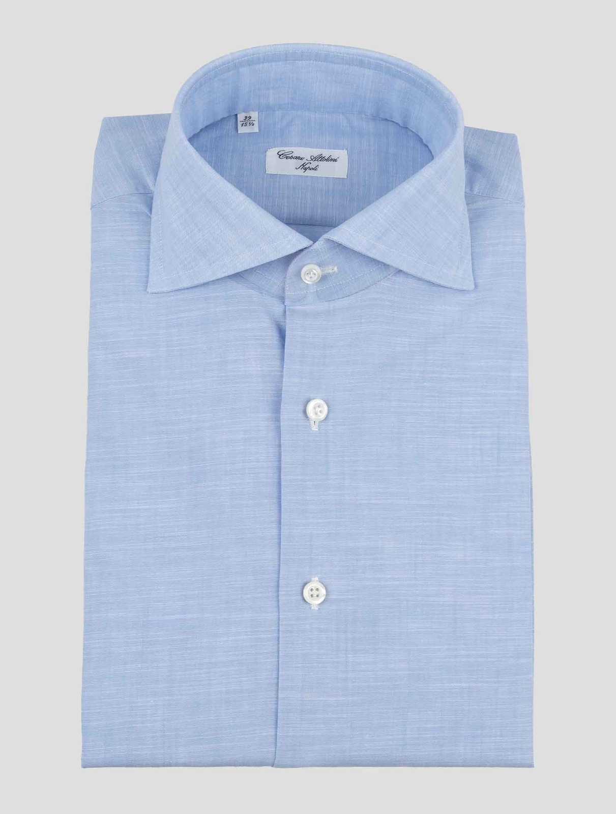 НОВАЯ СВЕТЛО-ГОЛУБАЯ ХЛОПЧАТОБУМАЖНАЯ РУБАШКА CESARE ATTOLINI US 17 - EU 43 ASHZ81