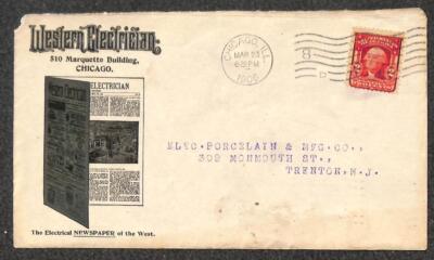 USA 319 STAMP WESTERN ELECTRICIAN CHICAGO ILLINOIS ADVERTISING