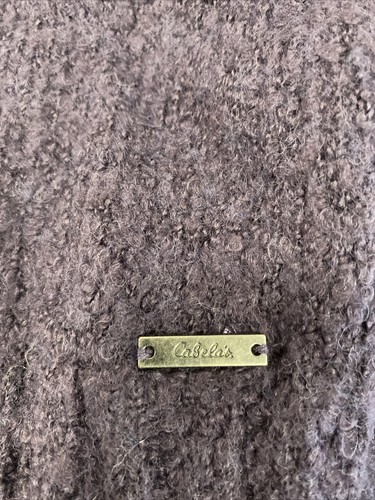 NEW Cabela's Sz XL Dark Plum Chunky Wool Blend V Neck Collared Sweater - Picture 8 of 8
