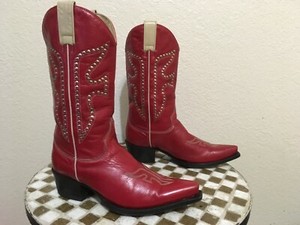 frye red cowboy boots
