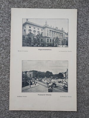 House of Commns & Potsdamer Brücke, Berlin - antiker Druck - 1905