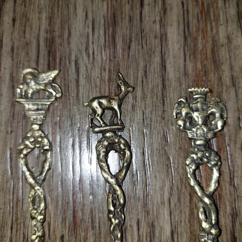 Vintage Italian Montagnani Style Demitasse Spoon Set Gold Toned - 3 pcs. - Picture 2 of 9