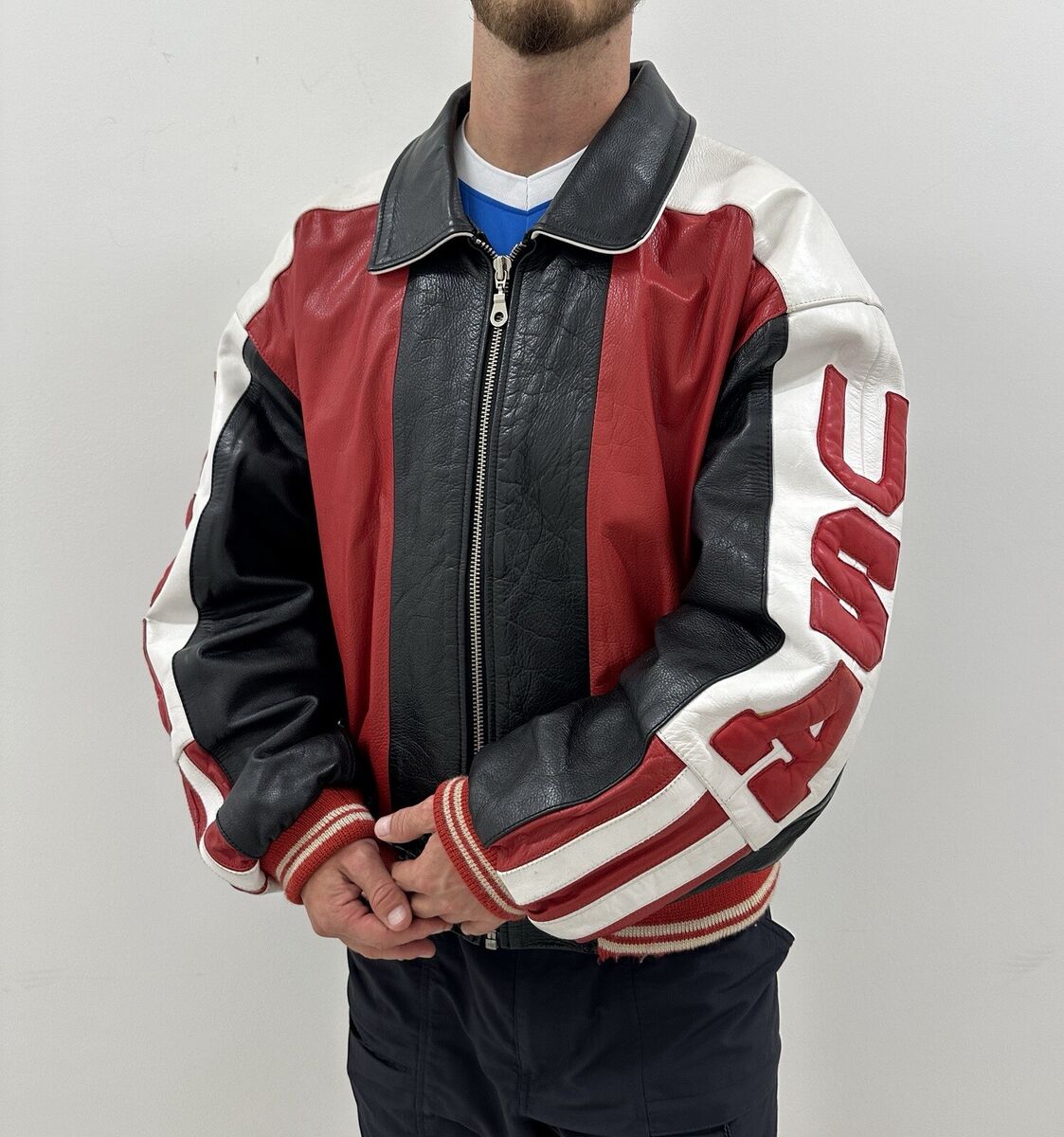 Vintage 1990s 90s Cordon Gear American Flag Leather Jacket Vintage 1990s 90s Cordon Gear American Flag Leather Jacket