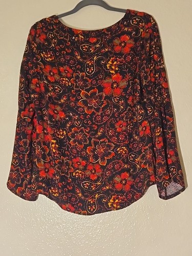 Idyllwind Fueled by Miranda Lambert Med. Dark Foral Western Boho Flutter Sleeve - Picture 5 of 10