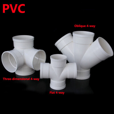 PVC 50mm-200mm ID Pressure Pipe 4-Way Fittings Metric Solvent Weld Various Parts