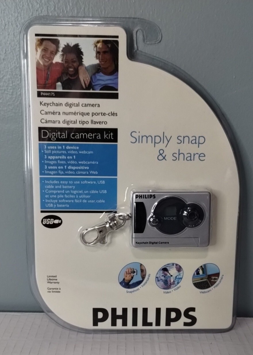 Philips Simply Snap & Share Keychain Digital Camera Kit P44417P Factory