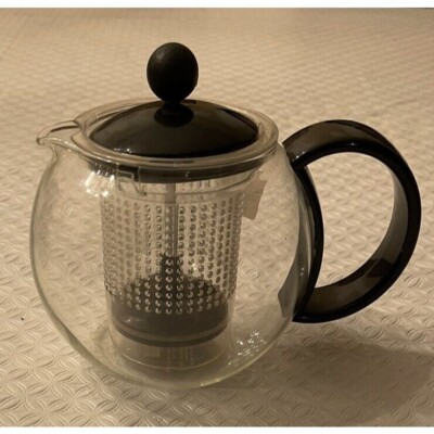BODUM ASSAM TEA PRESS INFUSER Black 34 OZ Heat Resistant Glass Teapot