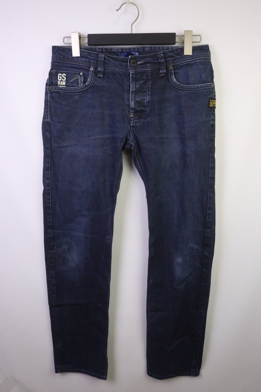G-STAR RAW Denim ATTACC LOW STRAIGHT Blue Dark Wash Jeans W31 L34 Zip Fly