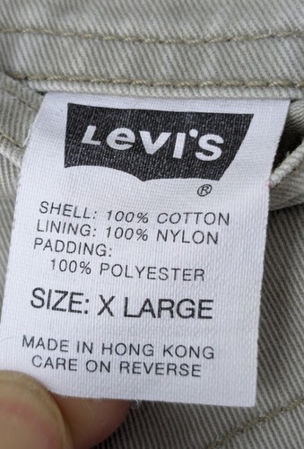 Vintage Levi’s SilverTab Vest Mens SZ XL Beige Green Quilted Lining Reversible - Picture 11 of 22