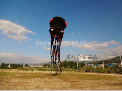 3D eyes 15m Black 1 Line Stunt Parafoil Octopus POWER Sport Kite outdoor toy