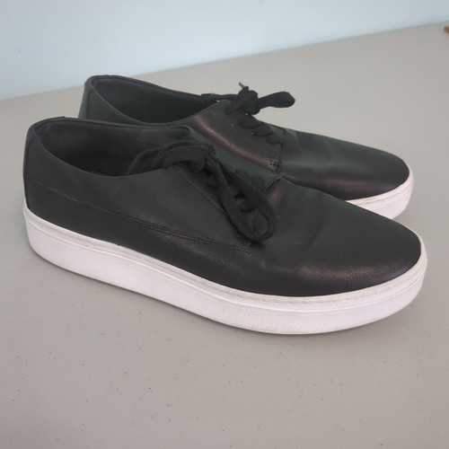 EILEEN FISHER Penni Black Leather Platform Sneaker 9.5 Shoes Women's - Picture 2 of 6