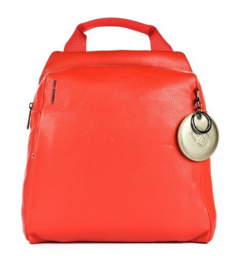 Vintage Mandarina Duck Red Leather Mini Backpack Purse Bag 