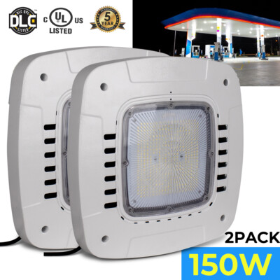 2PACK LED Canopy Light 150W Gas Station Parking Lot Street Garage Light 5000K