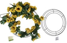 NEW WITH TAG WREATH RING Floral Garden 14" Forest Green Craft/Hobby NWT
