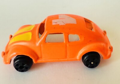 Volkswagon VW Beetle Kafer Bug Diecast Metal Toy Vintage Orange 1/87 Small Car