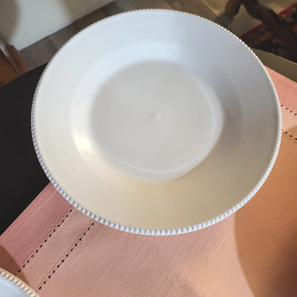 4 POTTERY BARN GABRIELLA WHITE SALAD PLATES 9 1/2" PORTUGAL 🇵🇹  - Image 3 of 4