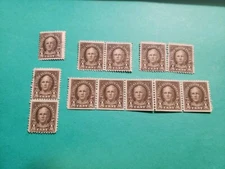 1925 Scott #551 1/2 Cent US  Lot Of 12 In Pairs And Strips